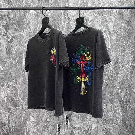 Chrome Heart T Shirts Croix Summer Trend Brand Short Sleeve Street