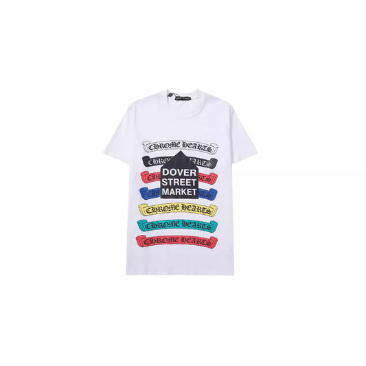 Chrome Heart T Shirts Croix Cross Color Leather Printed Short Sleeve T-Shirt