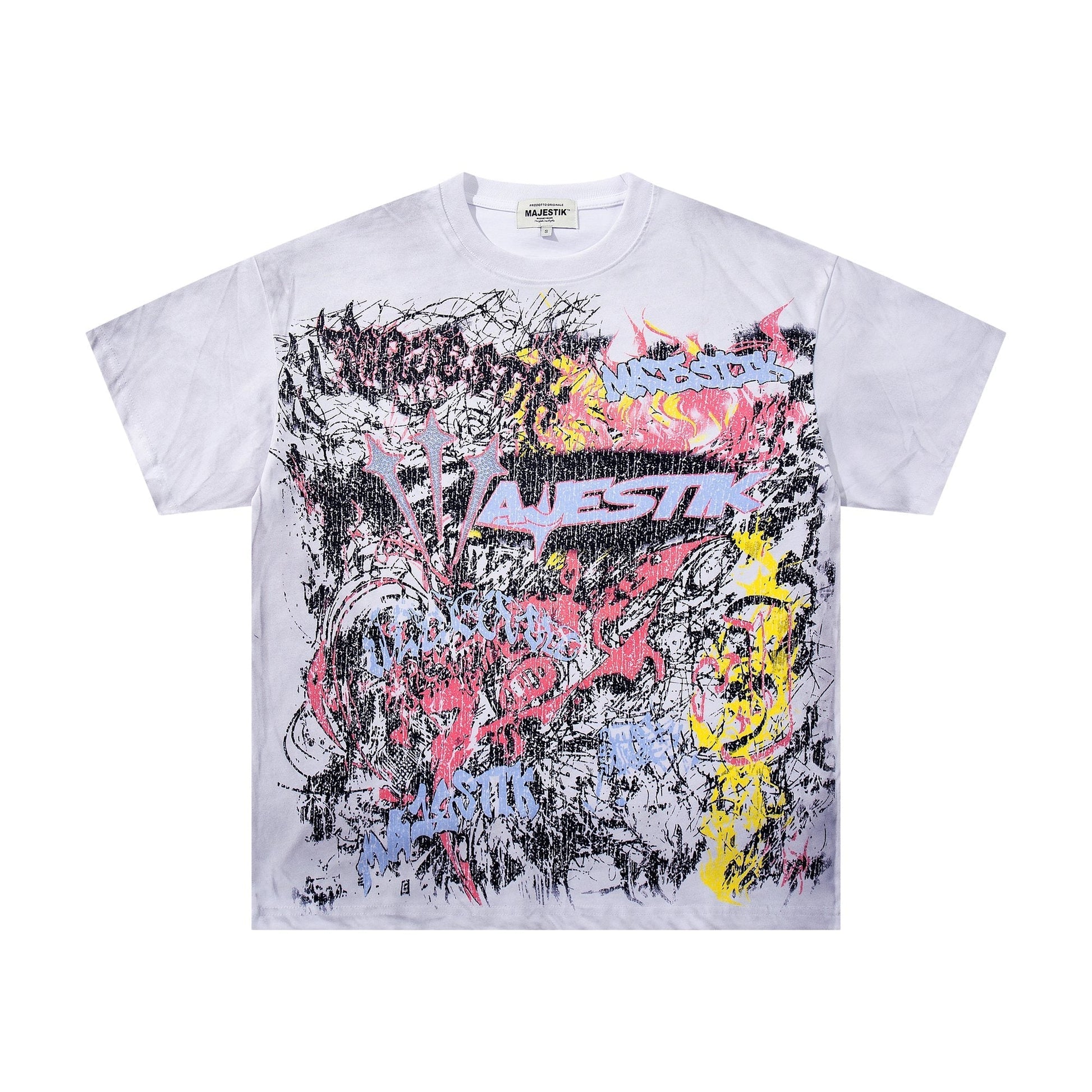 MAJESTIK Distressed Rhinestone Graphic T-Shirt ¡ª hero