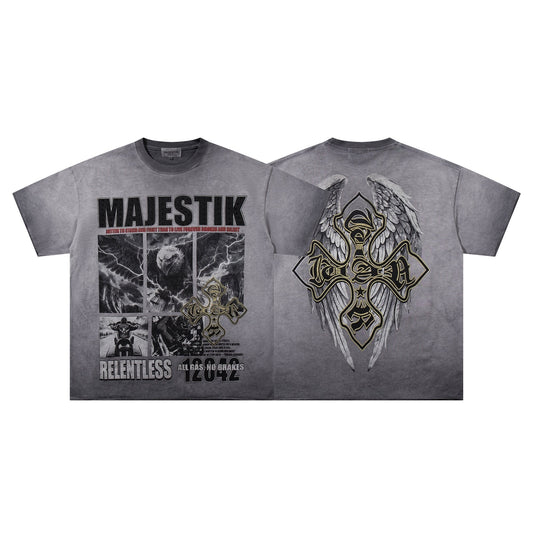 MAJESTIK Winged Cross Graphic T-Shirt ¡ª hero