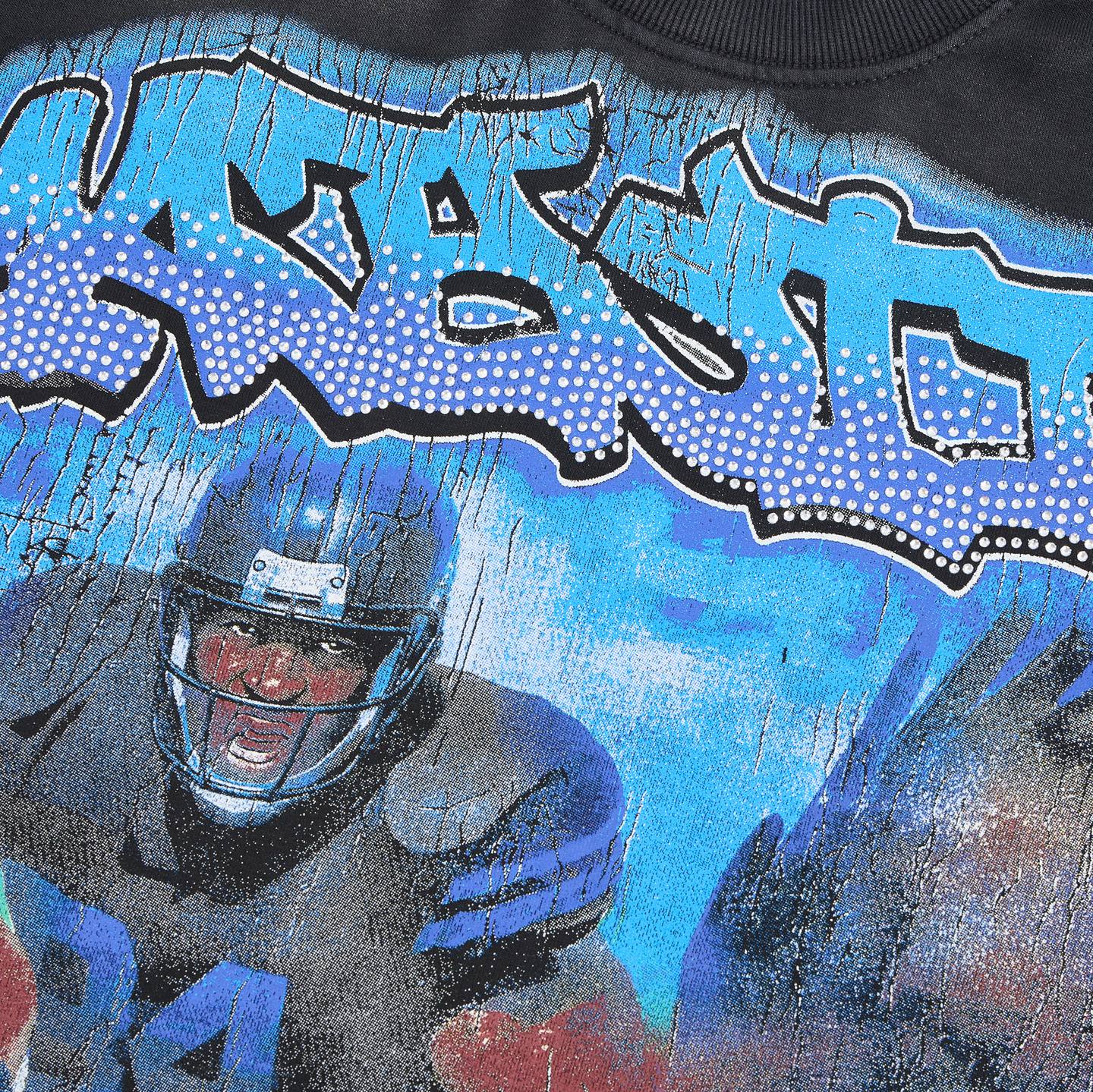 MAJESTIK City View Rhinestone Football Graphic T-Shirt ¡ª detail