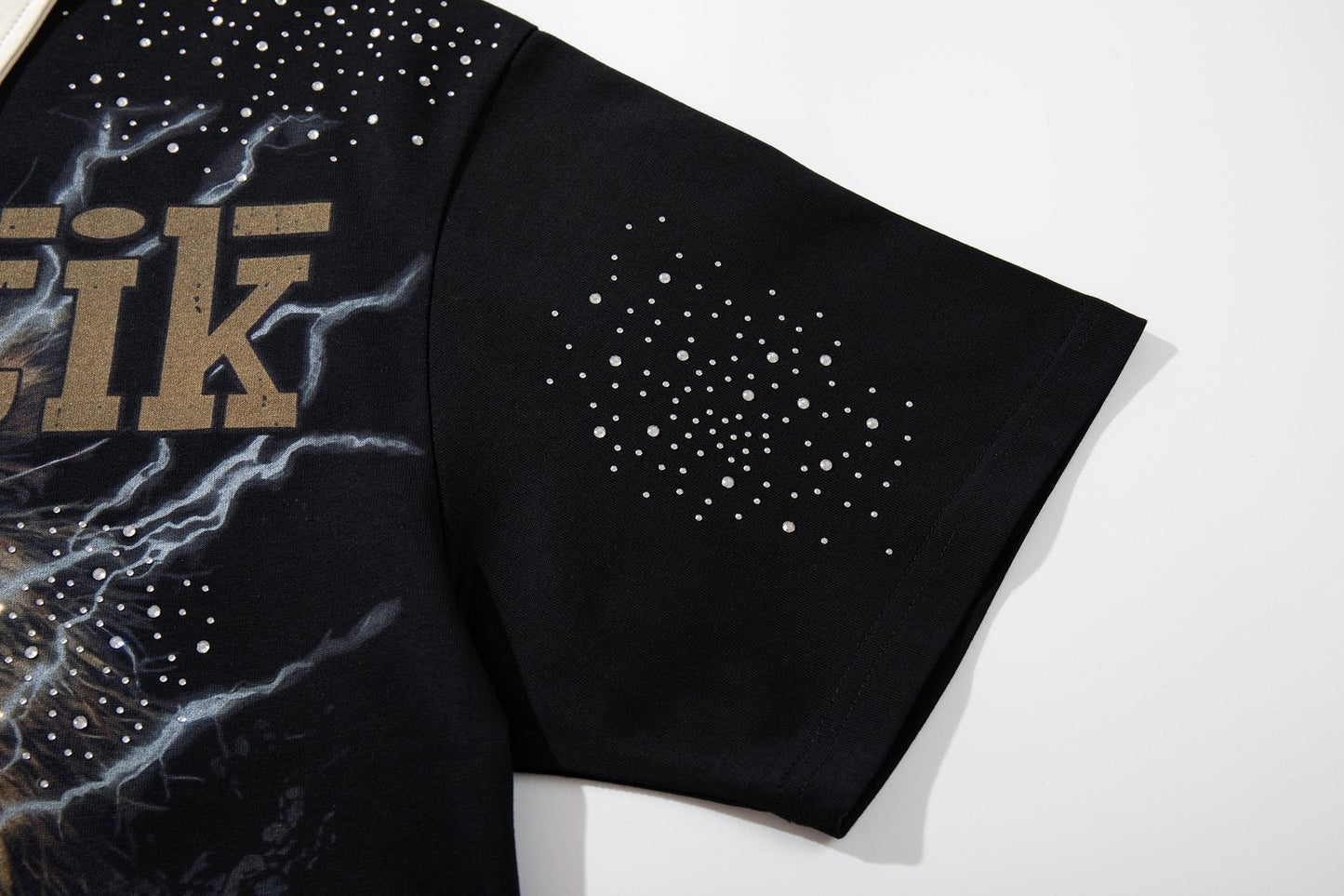 MAJESTIK Black Racing Graphic Polo Shirt ¡ª detail