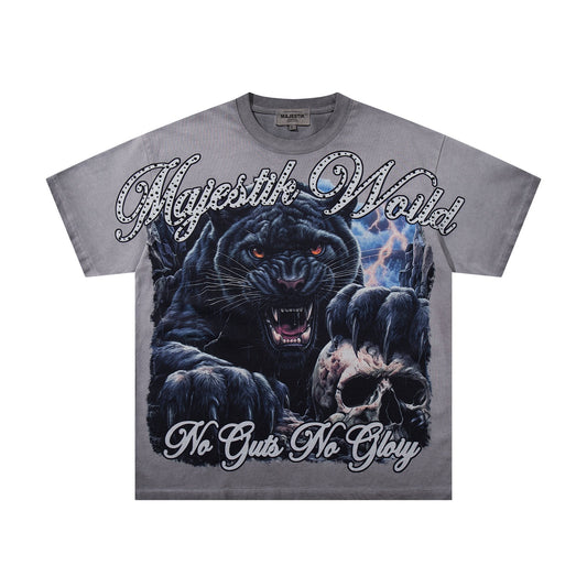 MAJESTIK Panther Skull Graphic T-Shirt ¡ª hero