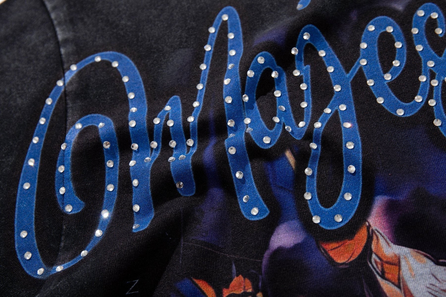 MAJESTIK P71 Rhinestone Graphic T-Shirt ¡ª detail
