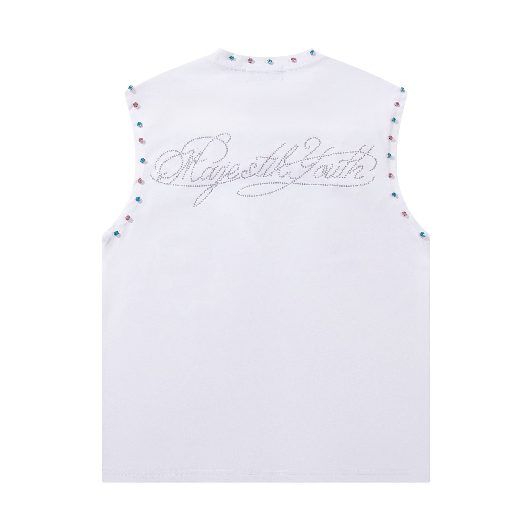 MAJESTIK Horse Rider Rhinestone Sleeveless T-Shirt ¡ª back
