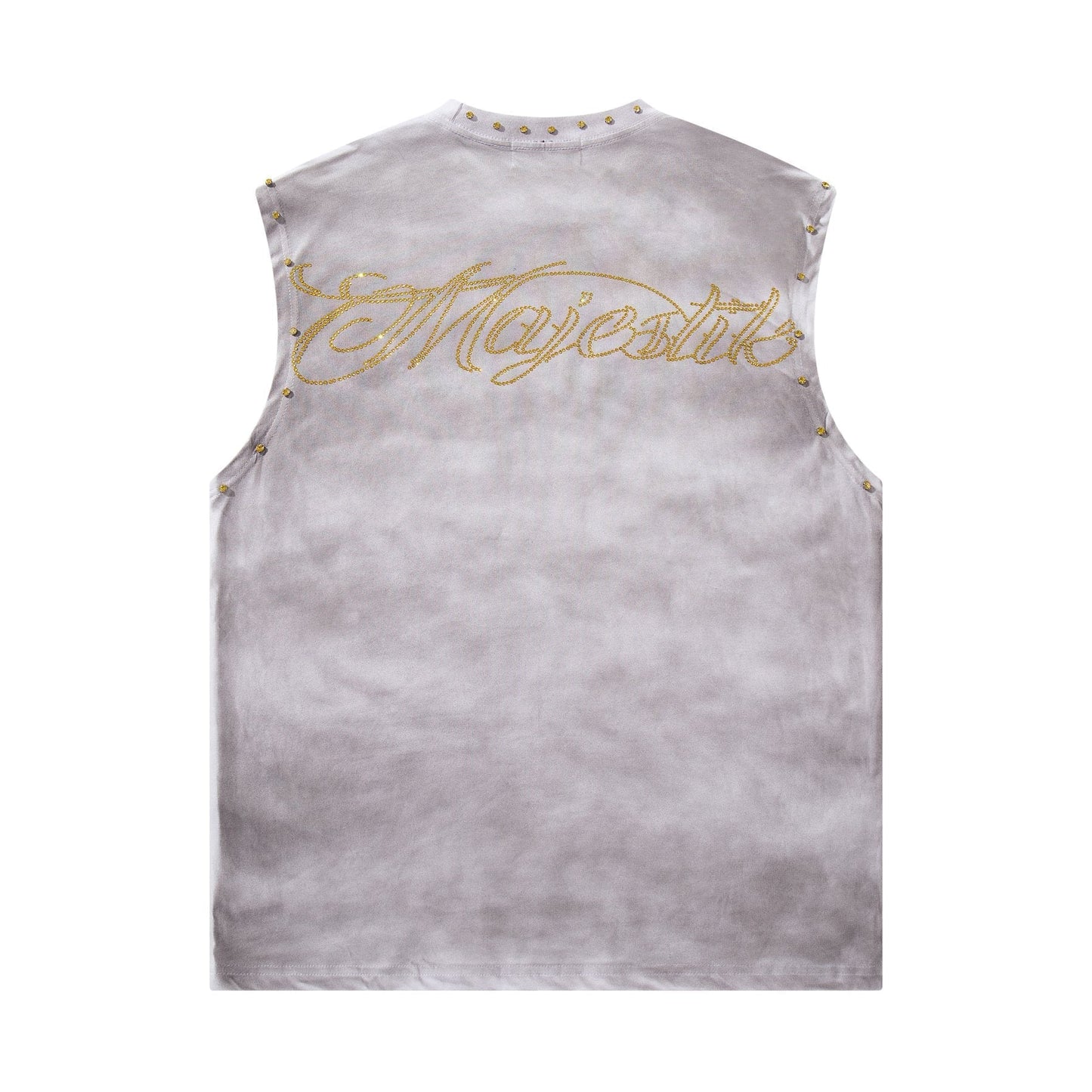 MAJESTIK Studded Washed Graphic Sleeveless T-Shirt ¡ª back