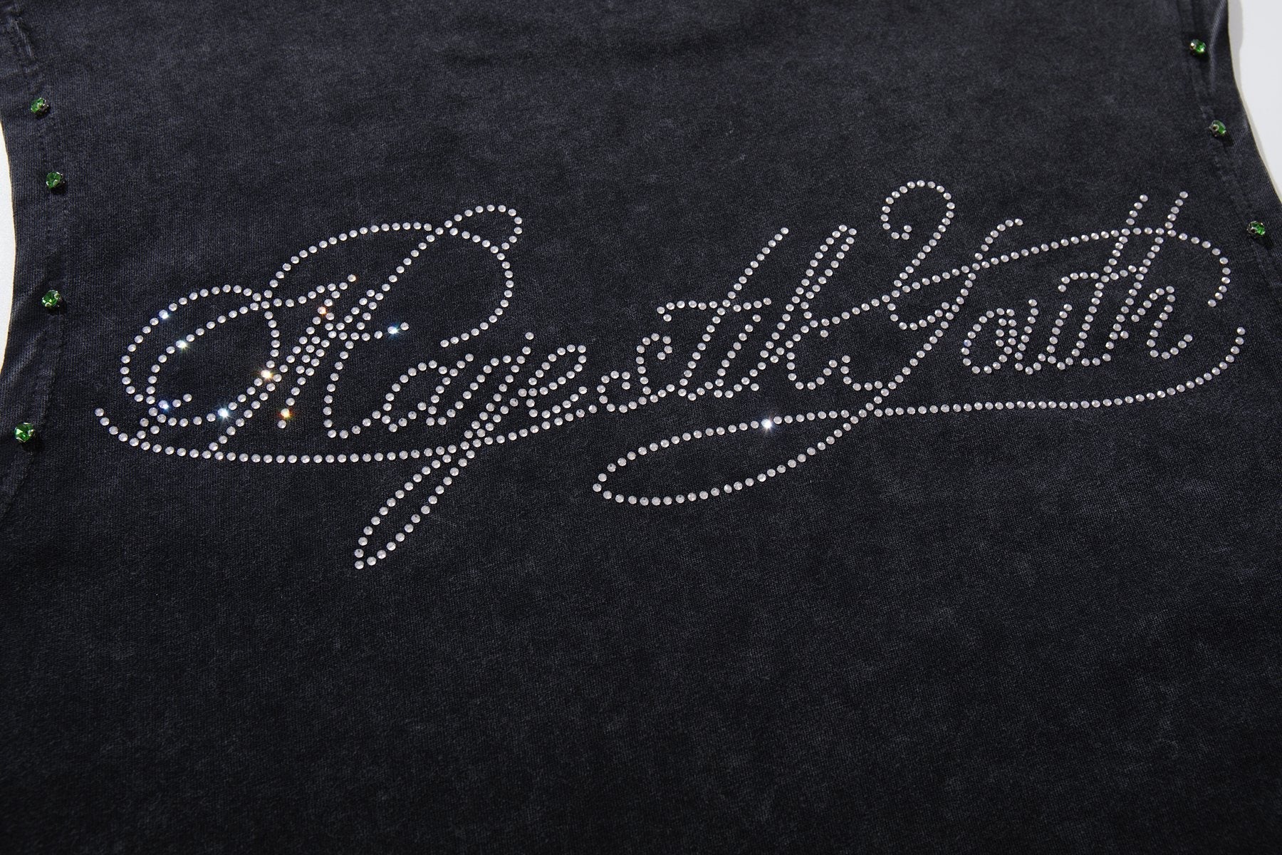 MAJESTIK Rhinestone Graphic Sleeveless T-Shirt ¡ª detail