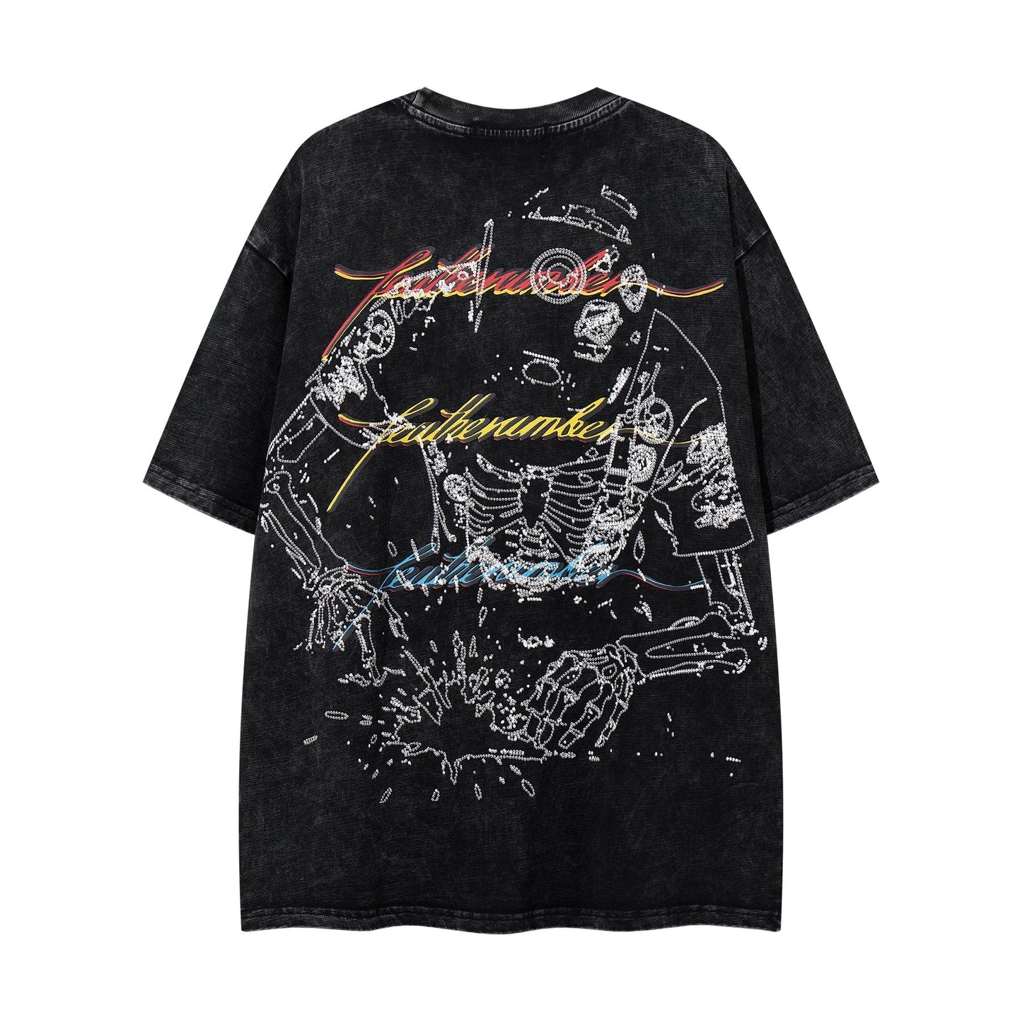 MAJESTIK Robot & Skeleton Graphic T-Shirt ¡ª back