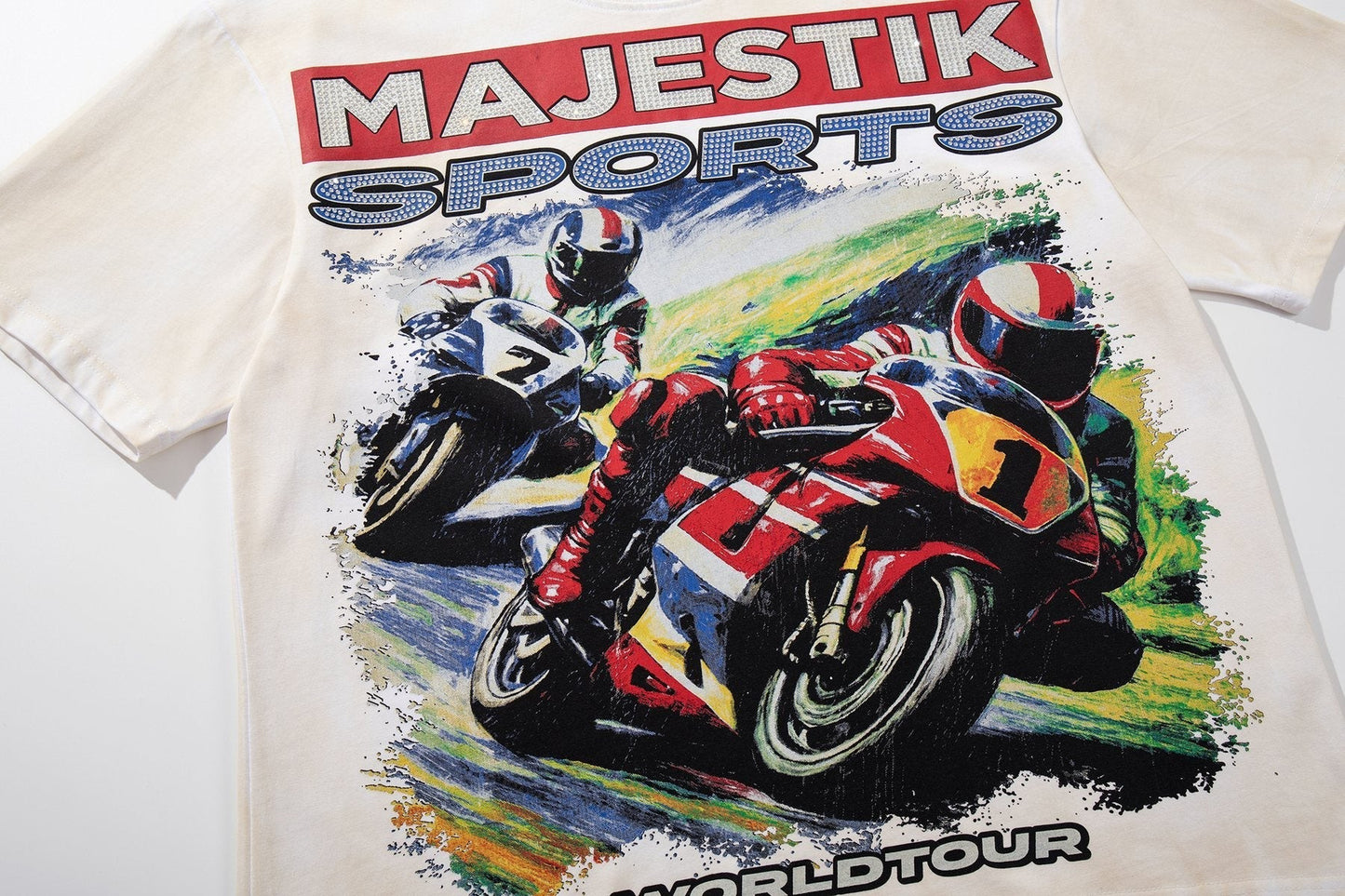 MAJESTIK Motorcycle World Tour Graphic T-Shirt ¡ª detail