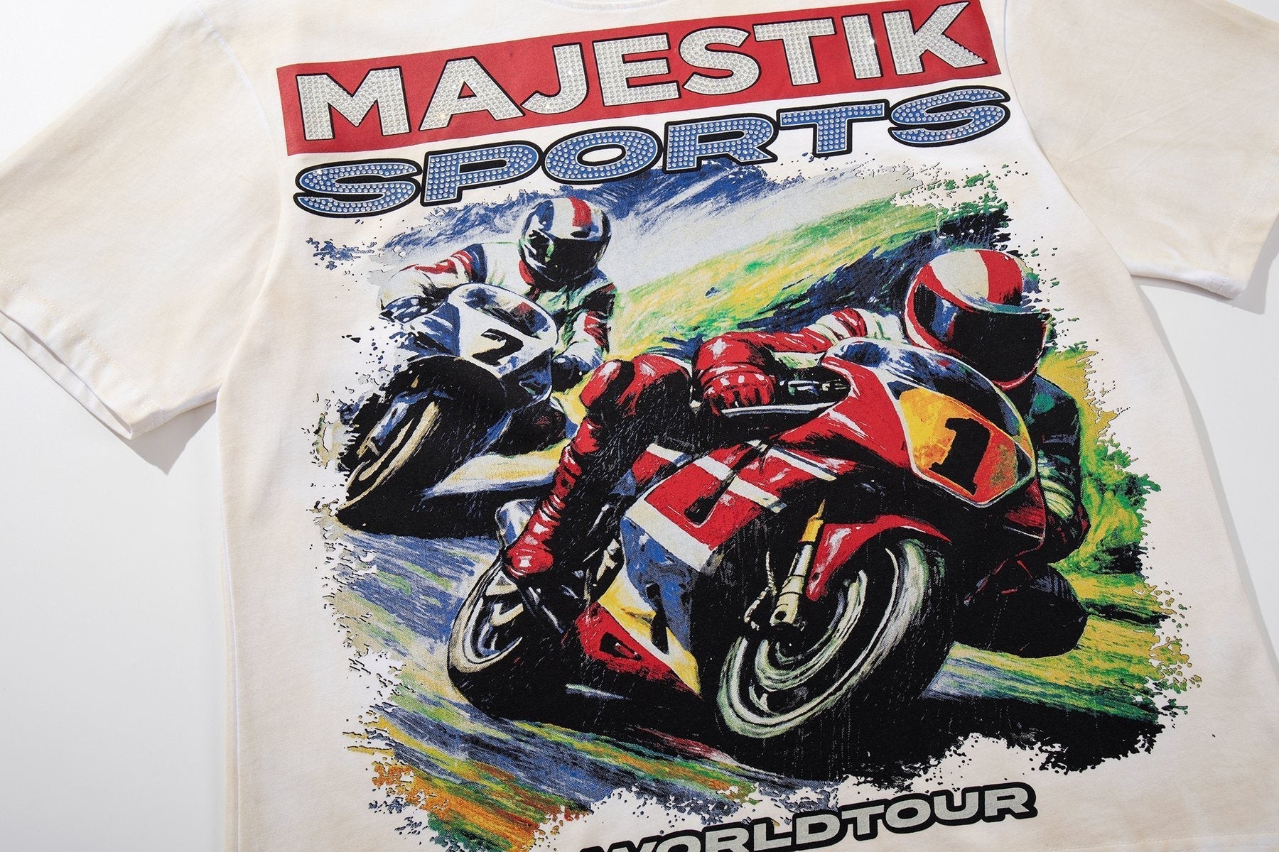 MAJESTIK Motorcycle World Tour Graphic T-Shirt ¡ª detail